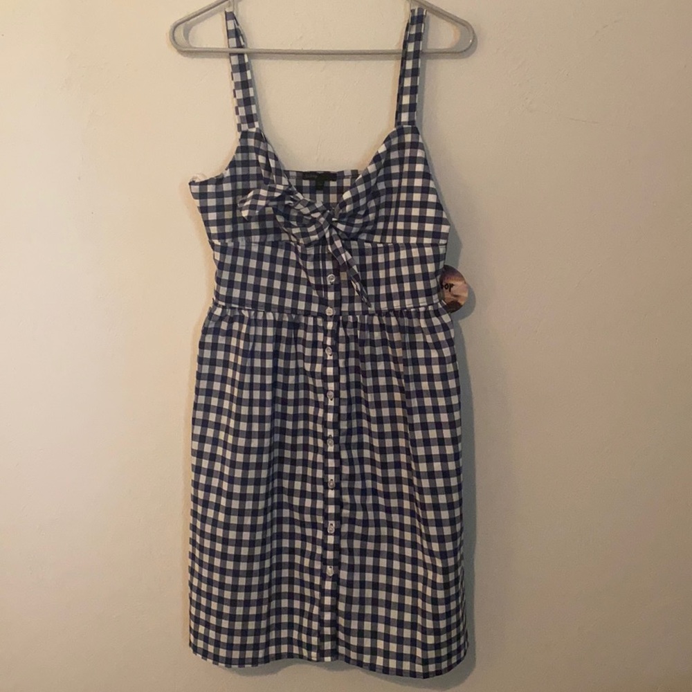 Blue and white plaid sundress